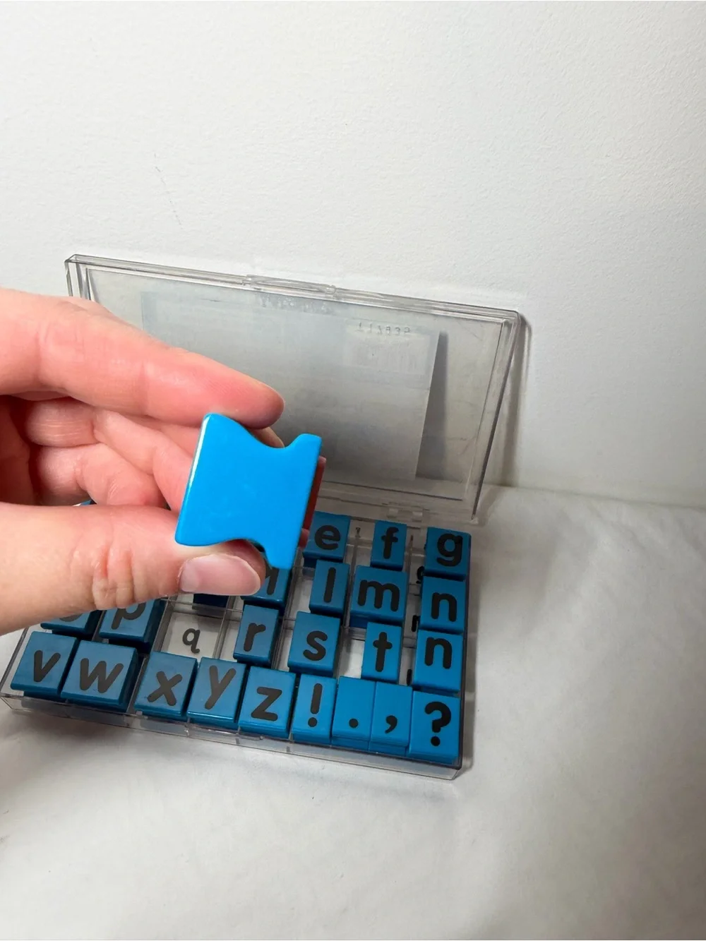 Lowercase Alphabet Stamp Set - Pink and Blue Storage Case